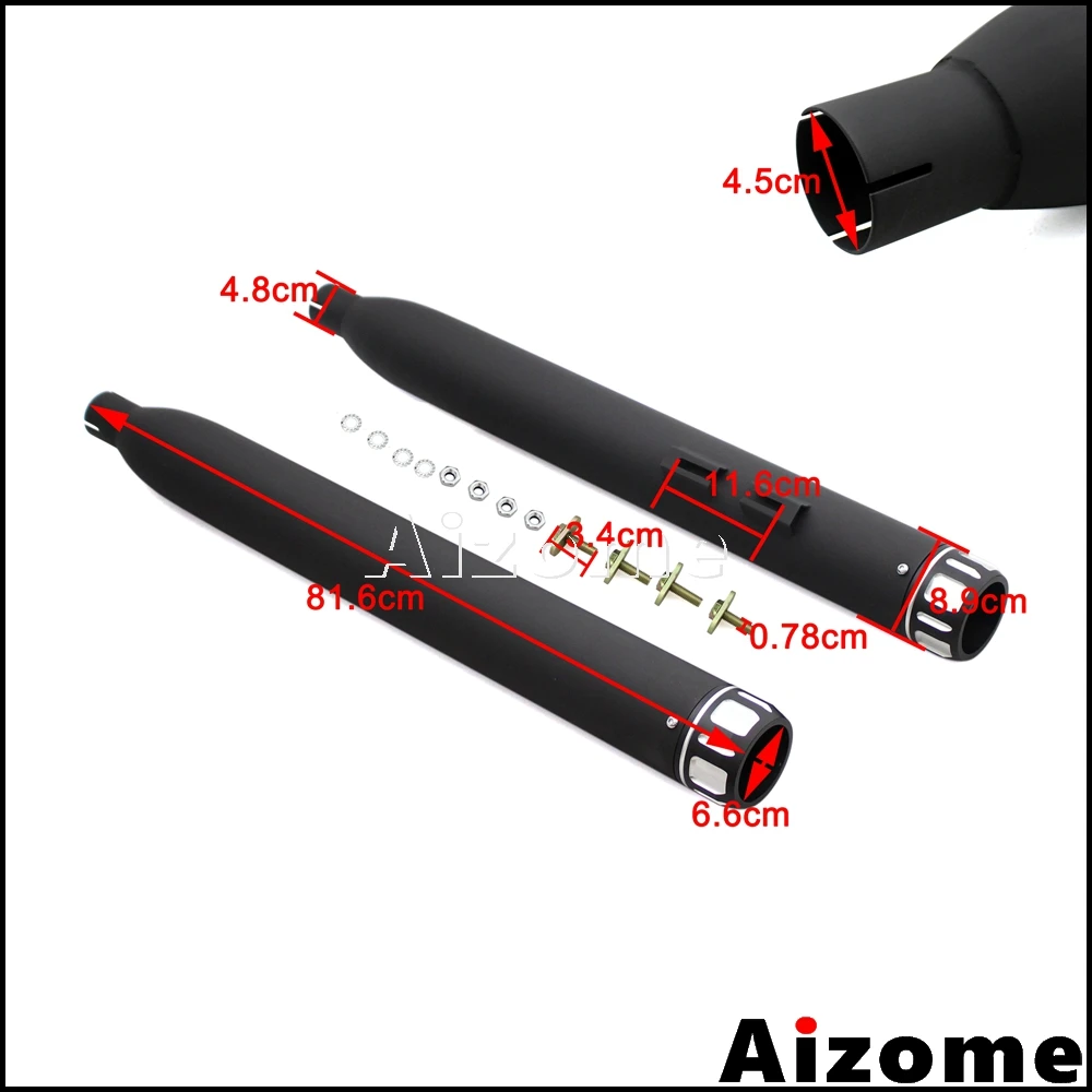 Глушитель для мотоцикла 45 мм Слип он глушители выхлопные трубы черный Harley Touring Road