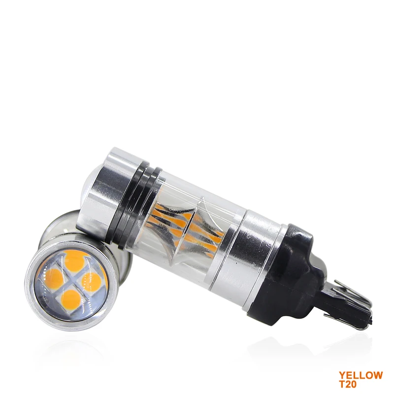 SAARMAT 2 шт* 100 Вт 1156 ba15s P21W 7506 bau15s PY21W T20 7440 7443 задний указатель поворота автомобиля тормозных-резервный задний стоп Дневной светильник moto - Испускаемый цвет: T20 (amber yellow)