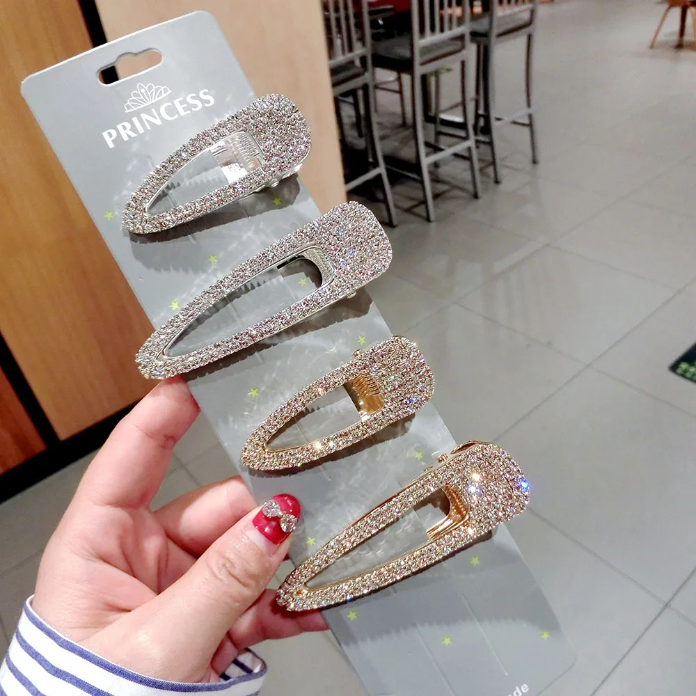 Женская заколка для волос с цирконием золотистого и серебряного цветов на день