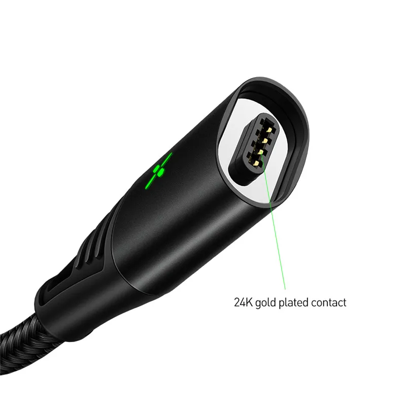 Магнитный для iphone кабель синхронизации данных нейлоновый Плетеный светодиодный