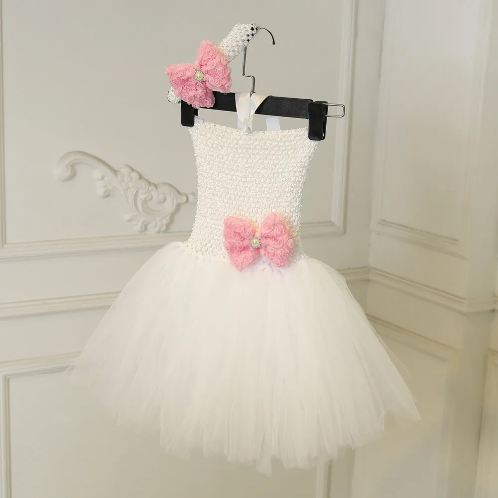 Платье для маленьких девочек белое Тюлевое платье принцессы платье-пачка