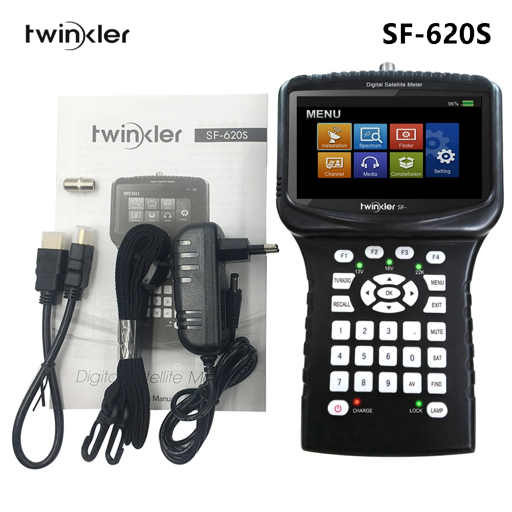 Twinkler SF-620S ручной HD Satfinder DVB S2 анализатор спектра CCCams CCTV камера в AHD TVI CVI Satlink спутниковый искатель метр