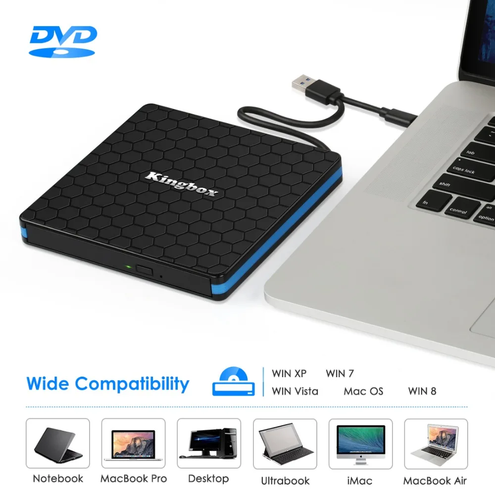 Leelbox 2019 внешний комбинированный оптический привод DVD/CD плеер Компьютер ПК Burner