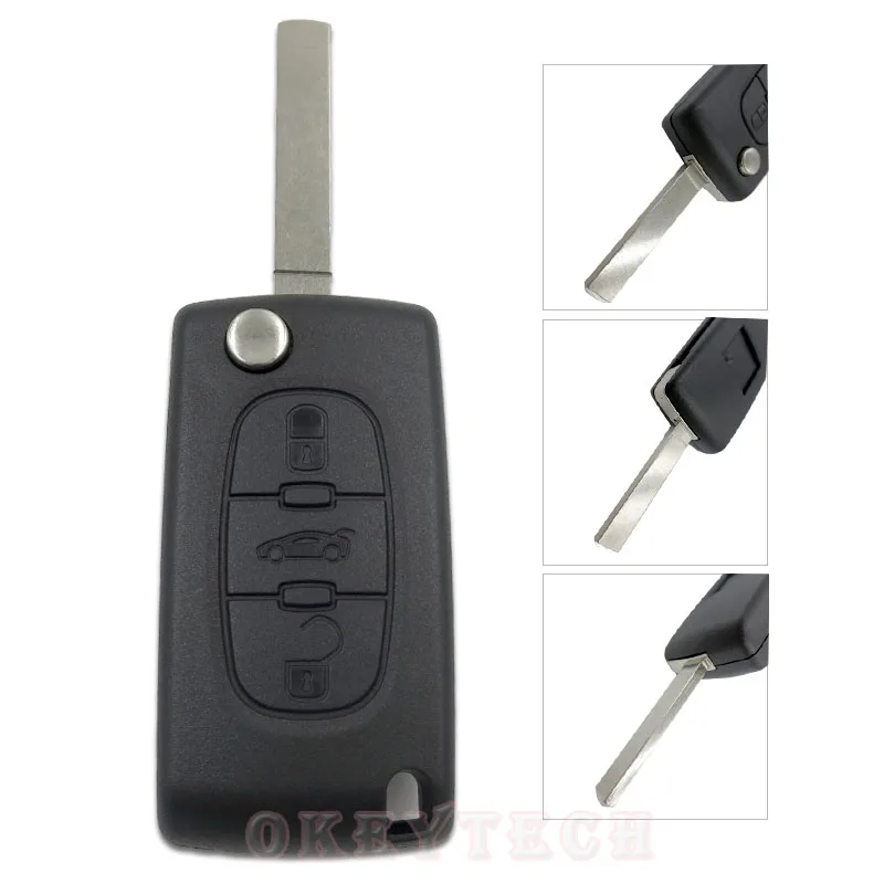 OkeyTech для Peugeot 307 3 кнопки дистанционного ключа автомобиля в виде ракушки багажник