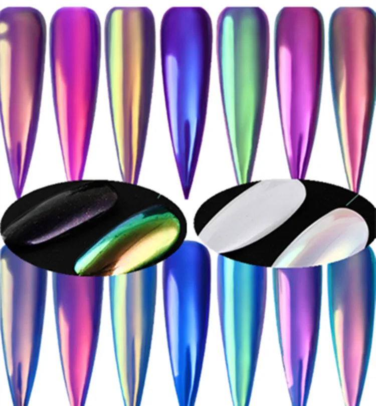 

0.1g/box Mirror Nail Glitter Pigment Powder Holo Nail Glitters Aurora Mermaid Dust Pigment Manicure DIY Nail Art Decorations