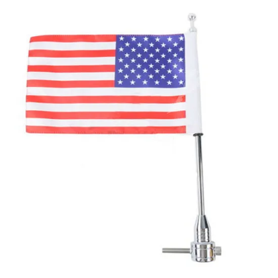 

Luggage Rack Vertical Flag Pole & USA Flag For Harley Sportster 1200 883 Road King Rocker Softail Iron 883