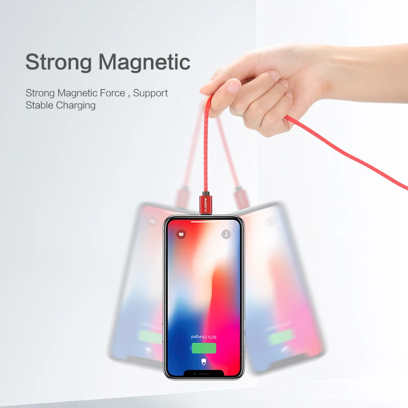 FLOVEME 3A магнитная зарядка usb кабель для Lightning Кабель с разъемом микро-USB типа C Pocophone