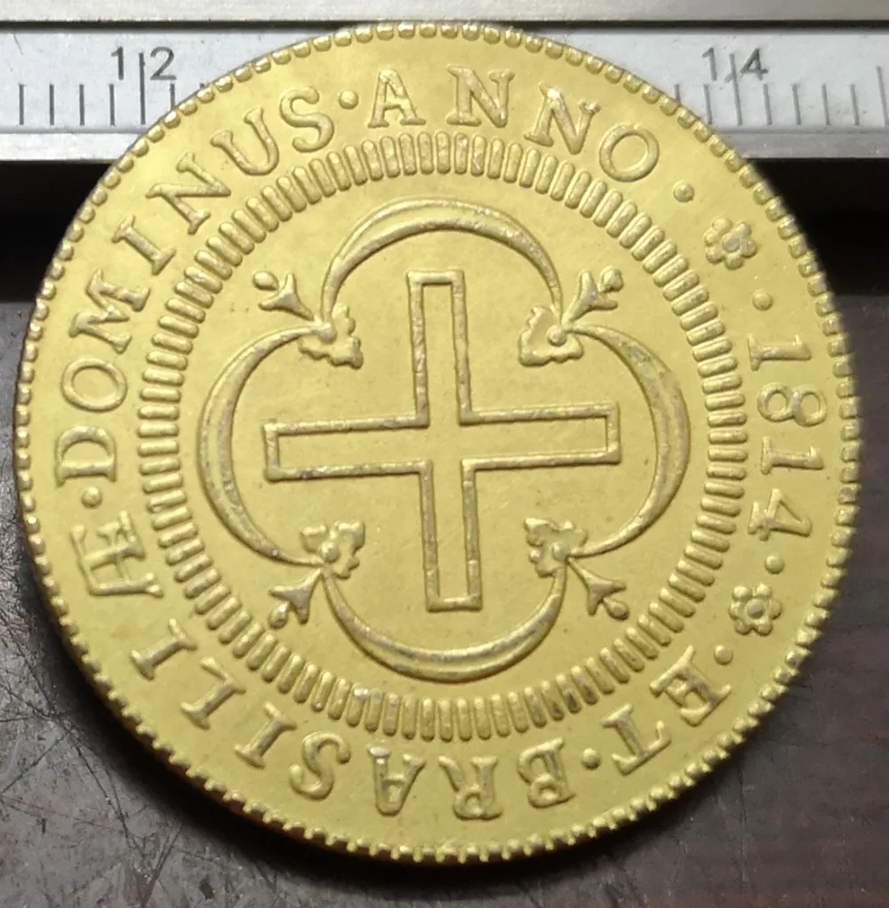 1814 Бразилия 4000 Reis-Joao, Prince Regent копия золотой монеты