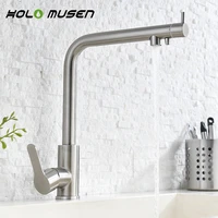 2 in 1 water filter tap stainless steel kitchen mixer lead free direct drinking brushed nickel water filter kitchen faucet