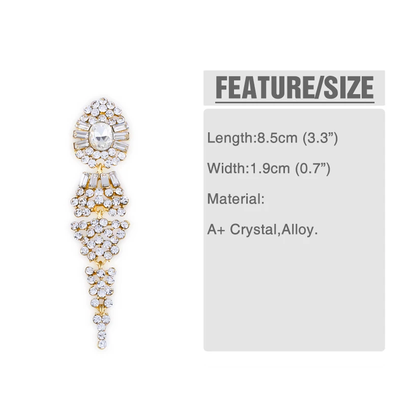 OCESRIO Серебристые Длинные свадебные серьги с камнями филигранные кристаллы