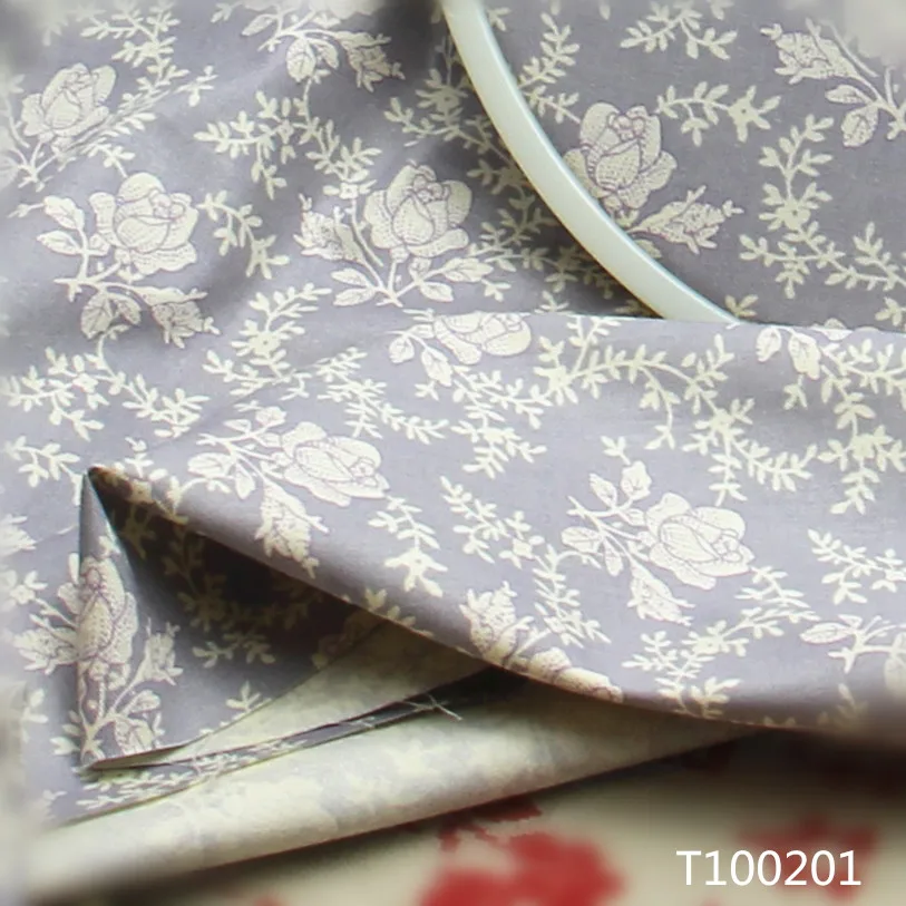 2016 винтажная хлопковая ткань с узором в виде серой розы для лоскутного шитья