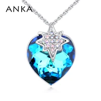 anka new simple necklace star heart pendant necklaces for women fashion jewelry christmas gift crystals from austria 26418
