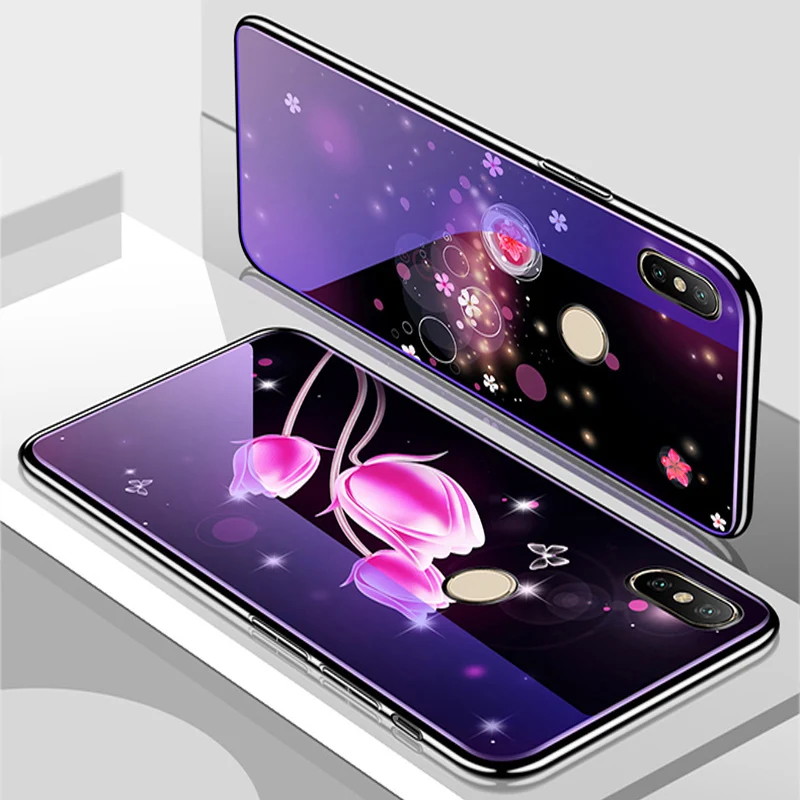 Для xiaomi mi Mix 2 s чехол-накладка из синего закаленного стекла для Mix2s чехлы телефонов