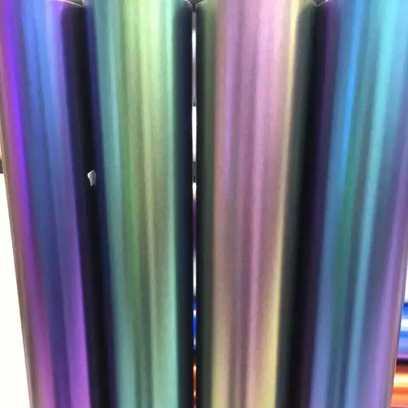 Глянцевая пленка Хамелеон из углеродного волокна с пузырьками 3 цвета 1 52X20