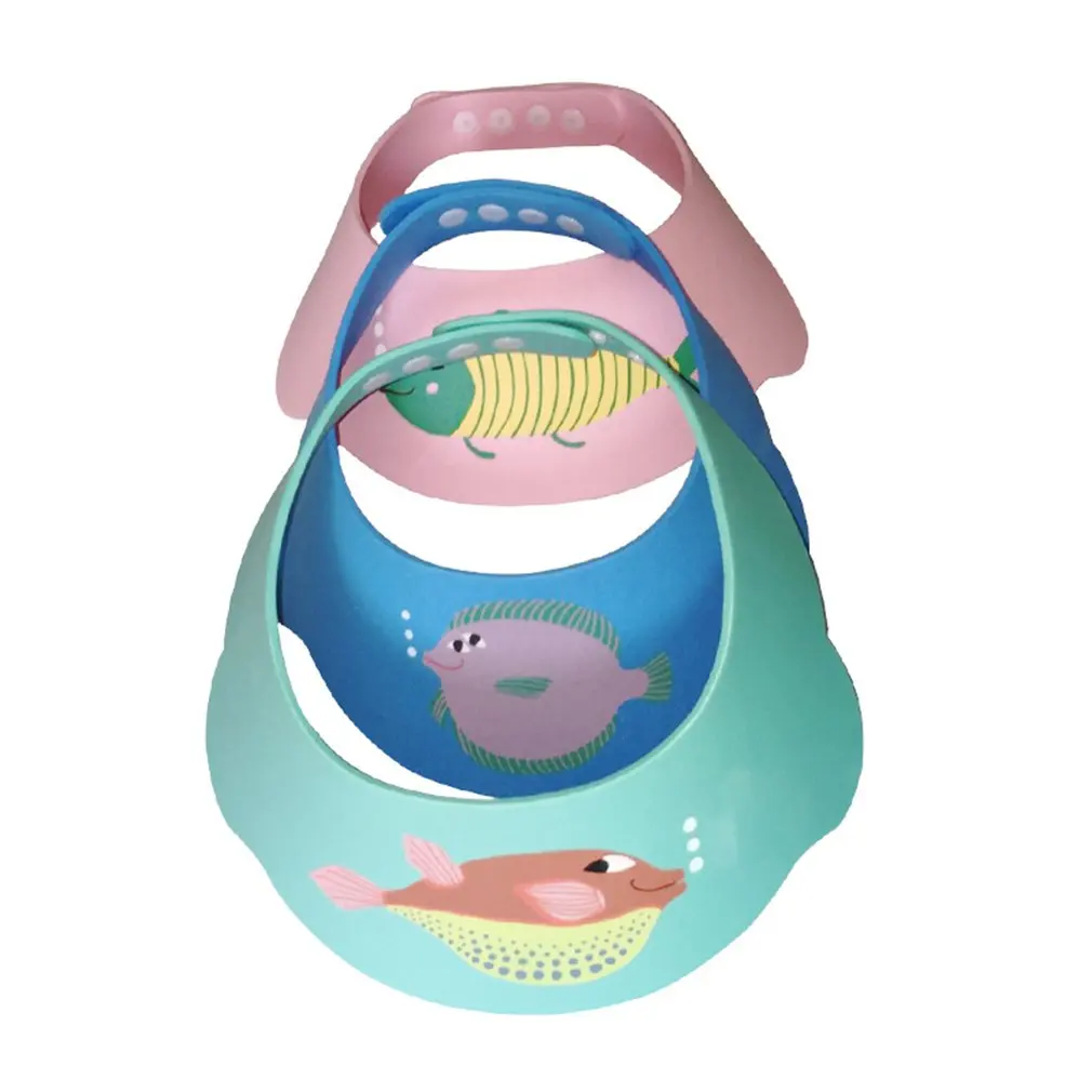 Creative Cartoon Fish Design Baby Kids Bathing Shower Cap Hat Wash Hair Shield Adjustable Shampoo |