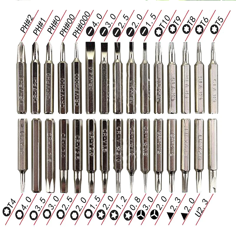 Набор отверток для ежедневного использования 32 в 1 прецизионные магнитные биты