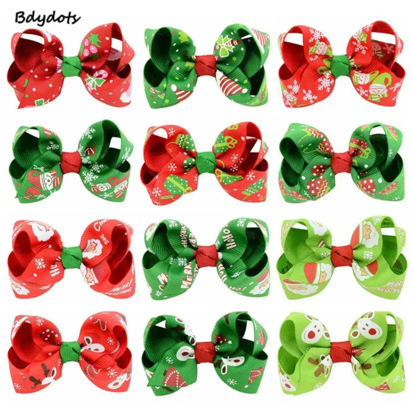 12Pcs 8cm Hairpins 20 шт., 3 дюйма, Детские банты для волос для маленьких девочек, Аллигатор, зажим, обруч для волос с бантом из корсажной ленты, Детская повязка на голову, Кружевная повязка с цветком, головной убор - Цвет: 12Pcs 8cm Hairpins