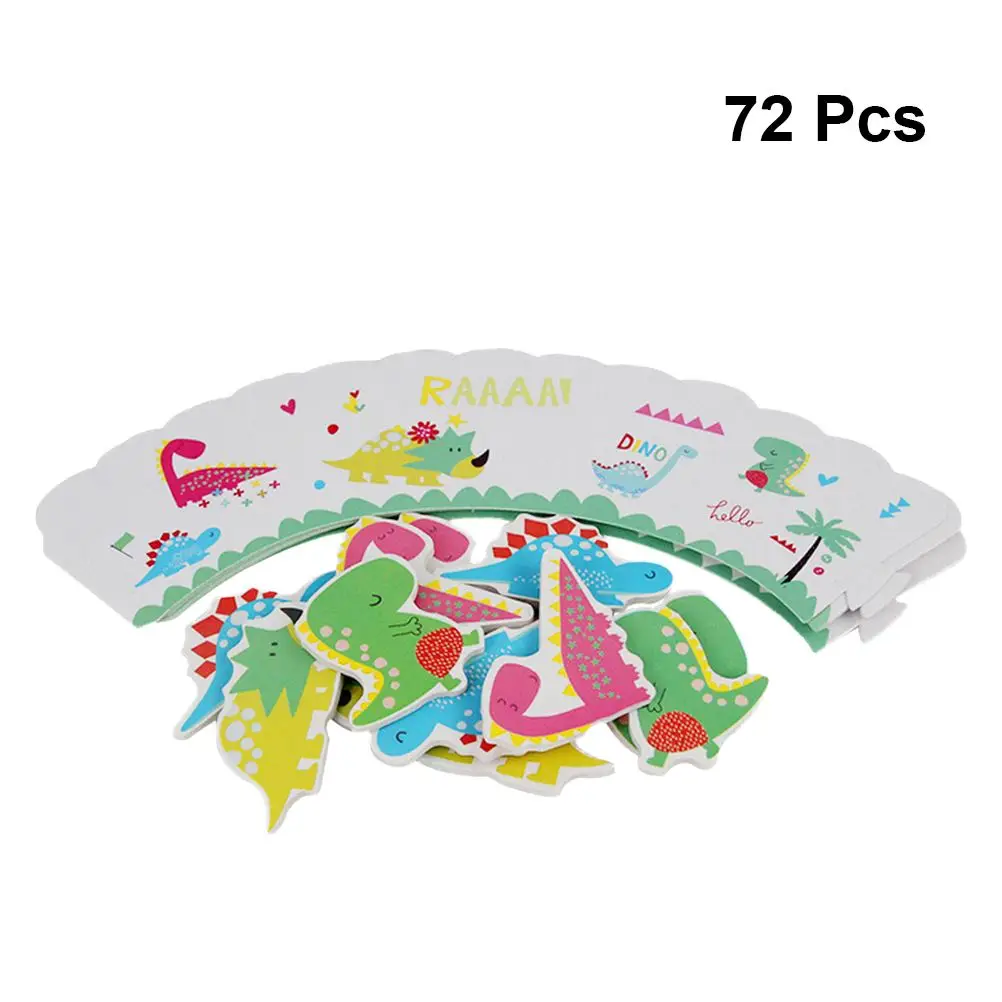 36pcs Cake Surrounding Edge Cute Dnosaur Shape Decorating Topper With 36 Cupcake Toppers For Kids Birthday Party Favors | Дом и сад