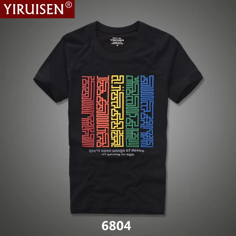 6804 YIRUISEN брендовая одежда модная индийская Футболка с принтом Мужская футболка с коротким рукавом хлопок мужские футболки Masculinas - Цвет: 6804