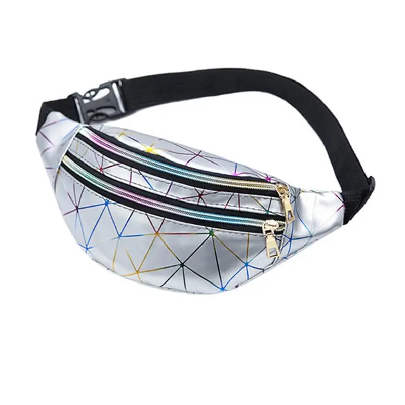 Голографические поясные сумки женские геометрические пакеты Лоскутные