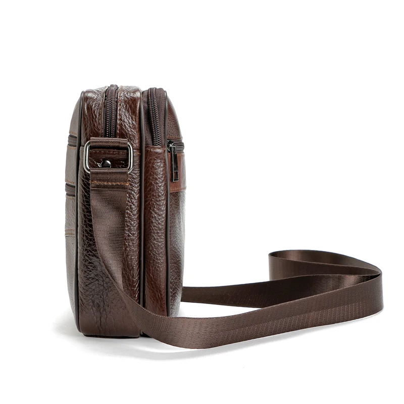 FONMOR Retro Vintage Leather Men Messenger Bags Shoulder Cross-body Patchwork Cowhide Bolsa |