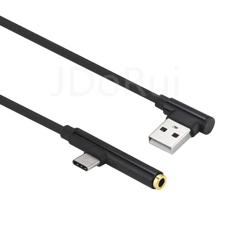 100 шт. 2 в 1 Тип usb C аудио 90 градусов 3 USB-C штекер 5 мм для наушников разъем USB 0