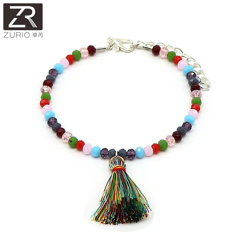 Boho 9 видов цветов браслеты с бусинами из кристаллов многоцветные кисточками