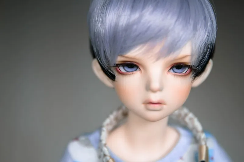 

BJD doll wigs mix silver blue black short hair wigs for 1/3 1/4 BJD DD SD MSD doll High-temperature wire wigs