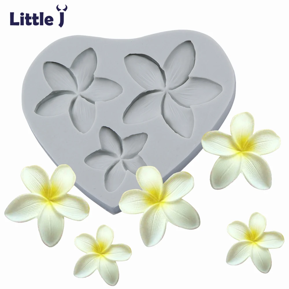 Силиконовая форма для торта с цветком Plumeria цвет серый и розовый силиконовая