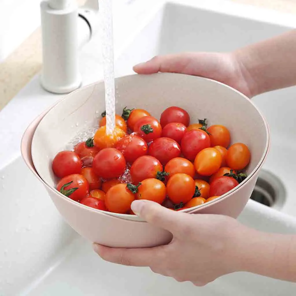 2 в 1 мытый рис сетки сито ситечко корзина для овощей и фруктов кухонные