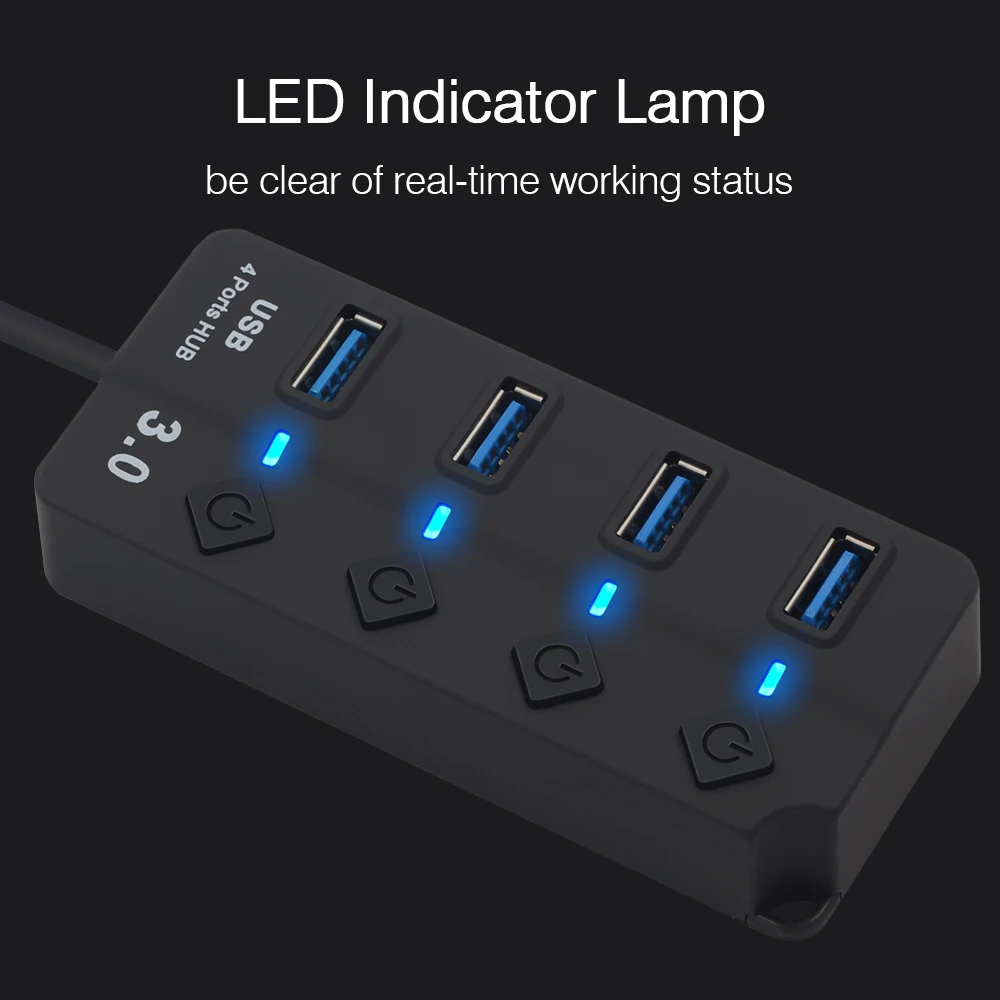 Высокоскоростной usb хаб 3 0 с 7 портами сплиттер USB индивидуальными