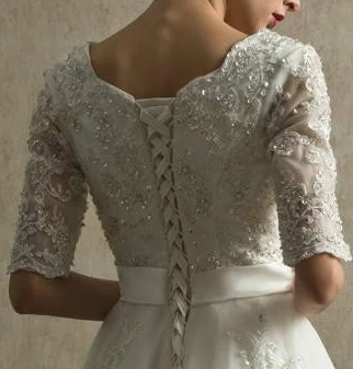 Старинные кружева свадебные платья 2016 А линия совок-образным вырезом вернуться