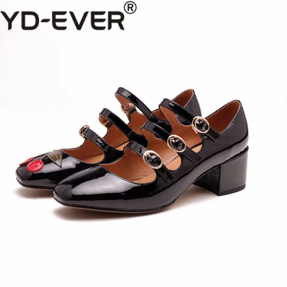 YD-EVER обувь из натуральной кожи женские модные туфли-лодочки на среднем