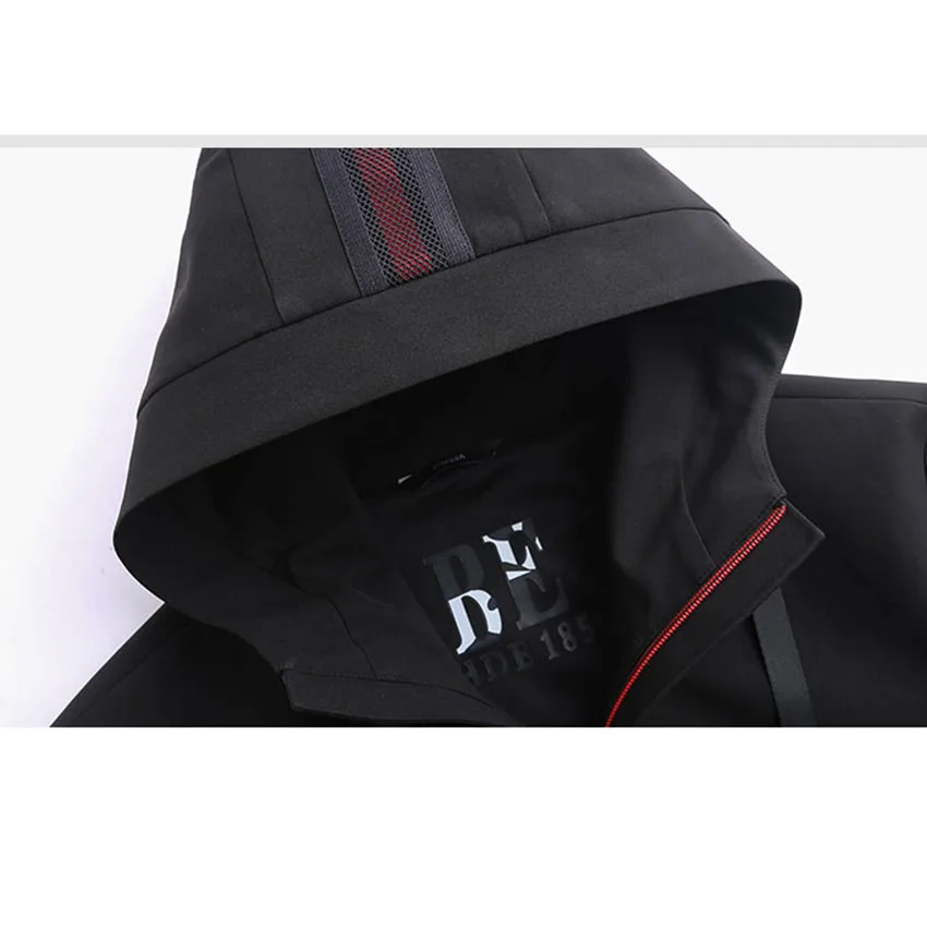 Новый 2019 демисезонный плюс размеры Тренч для мужчин с капюшоном свободный крой