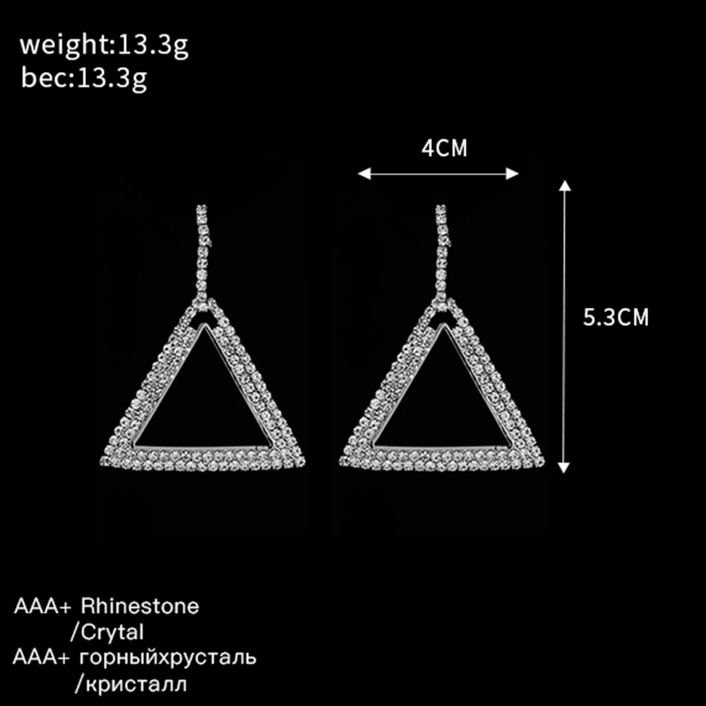 YFJEWE Новые Хрустальные висячие серьги Роскошные блестящие золотистые