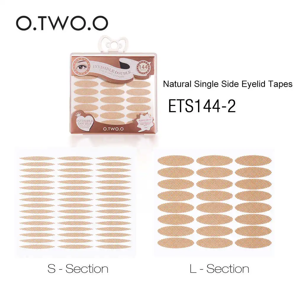 nude color S L O.TWO.O двойная лента для век 144 пар S/L долговечная Водонепроницаемая подводка для глаз невидимая натуральная лента для глаз инструменты для макияжа с коробкой - Цвет: nude color S L