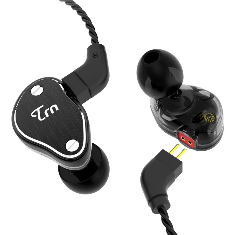 TRN V60 1BA с 2DD гибридными металлическими наушниками HIFI Monito спортивные наушники для