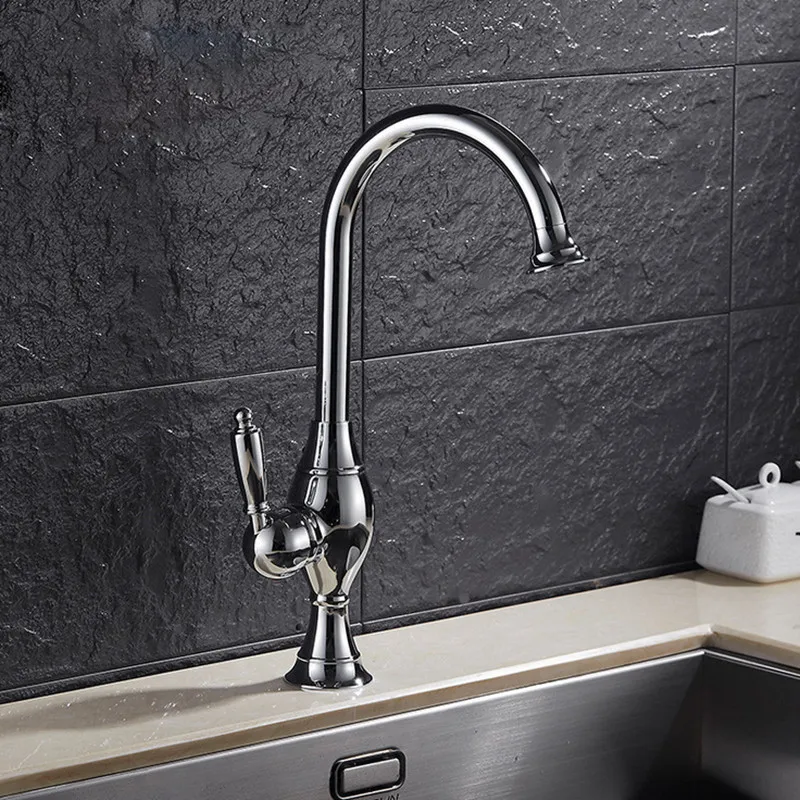 Кухонный смеситель с лебедем кран из твердой латуни и для кухонной раковины 3