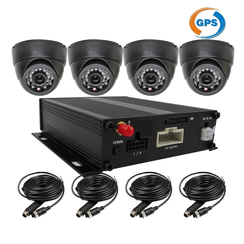 Бесплатная доставка 4CH GPS трек g сенсор SD автомобильный видеорегистратор MDVR видео