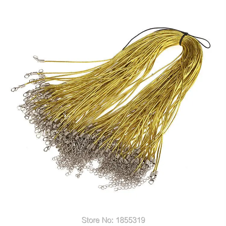 Золотые Вощеные кожаные шнуры 100 шт. 1 5 мм цепочки для ожерелья веревка с