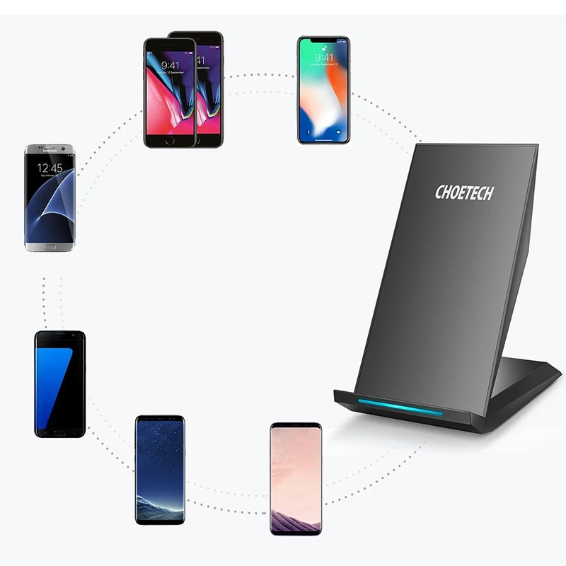 Choetech Qi Беспроводной Зарядное устройство Стенд 10 W 2 Быстрая зарядка зарядки для Iphone Xr Xs Max 8 samsung Galaxy S8 плюс S7 Портативный Chargin