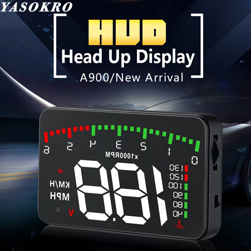 Автомобильный дисплей на лобовое стекло YASOKRO A900 OBD2 спидометр проектор цифровой