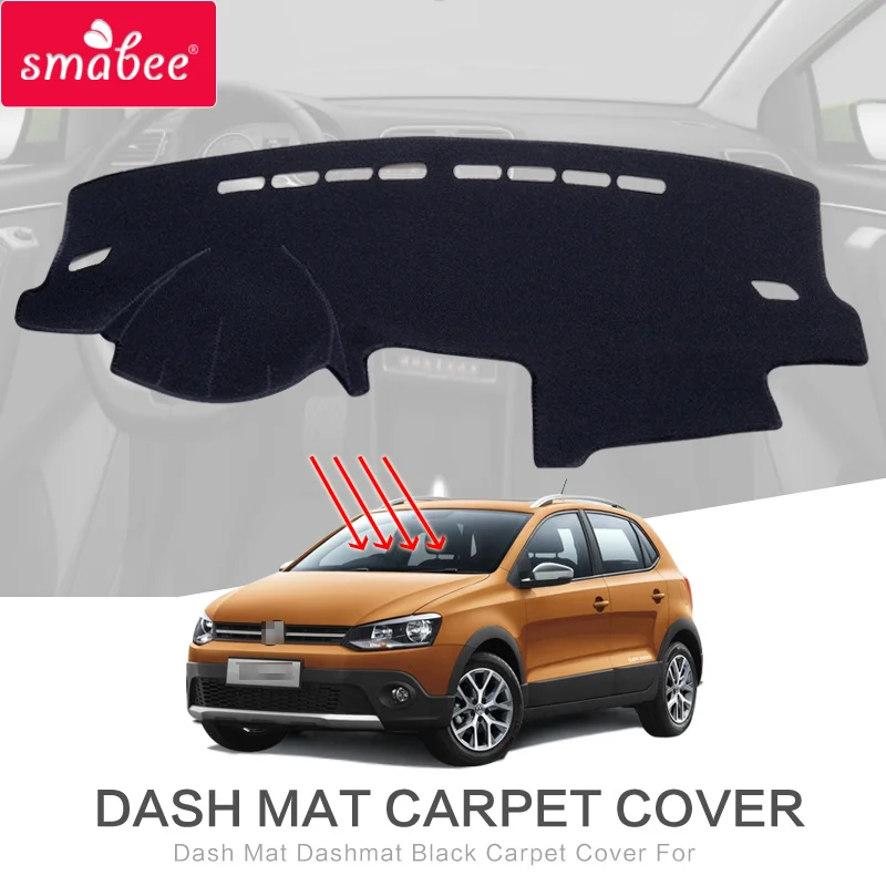 Коврик smabee для Volkswagen POLO GTI R 2009 2017 противоскользящий черный коврик приборной