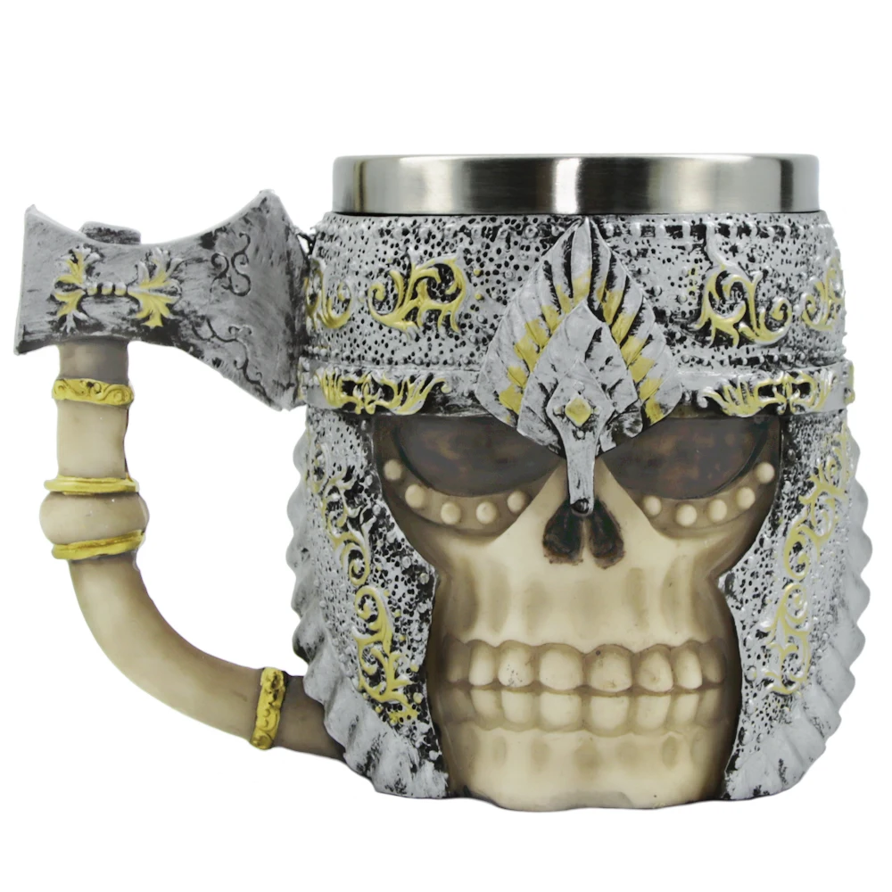 1 шт. 3d кружка с топором и рукояткой Викинга воина черепа battleakx Tankard украшение для