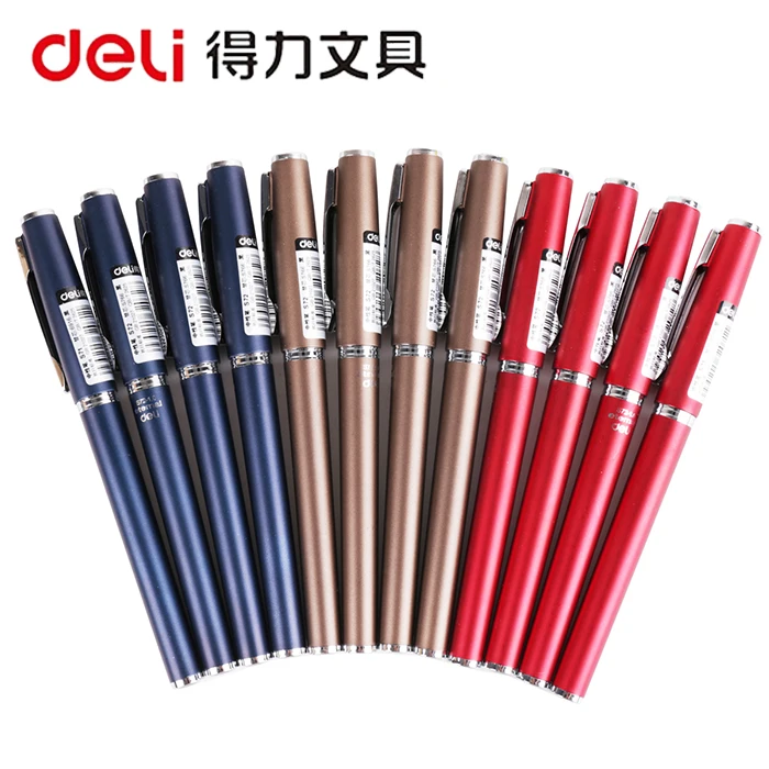 DELI S71 гелевая ручка металлическая текстура для подписи 0 5 мм/1 мм офисная грубая