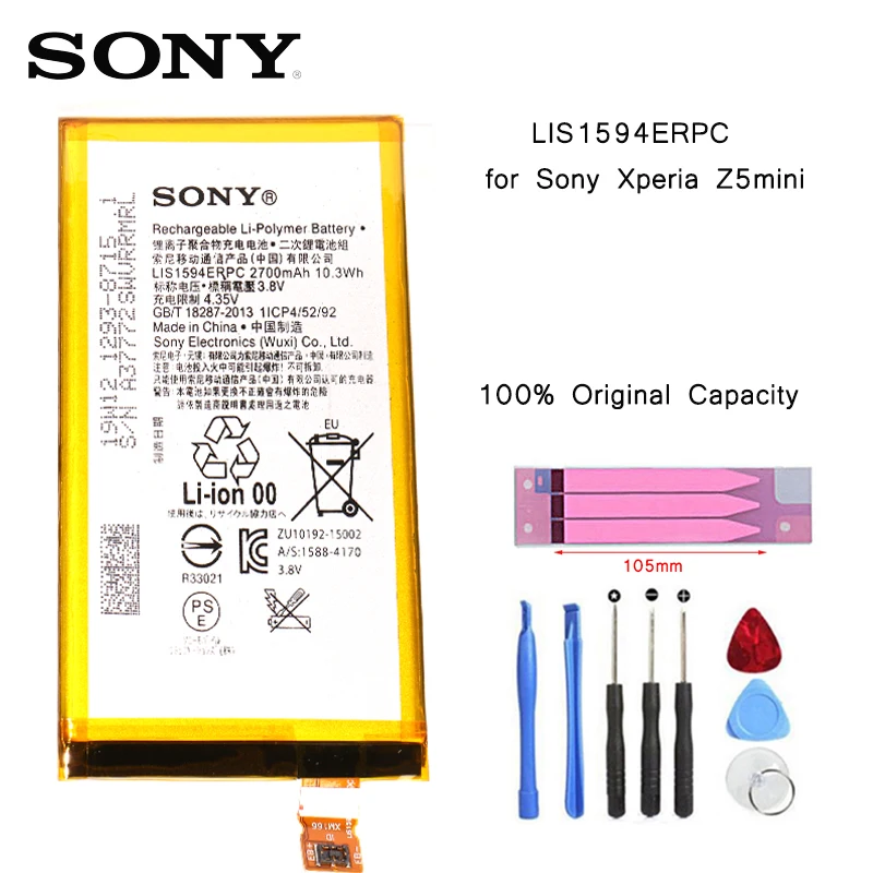 Сменный аккумулятор для SONY Xperia Z5C Z5 mini E5823 z5 compact LIS1594ERPC подлинный аккумулятор для телефона 2700 мАч