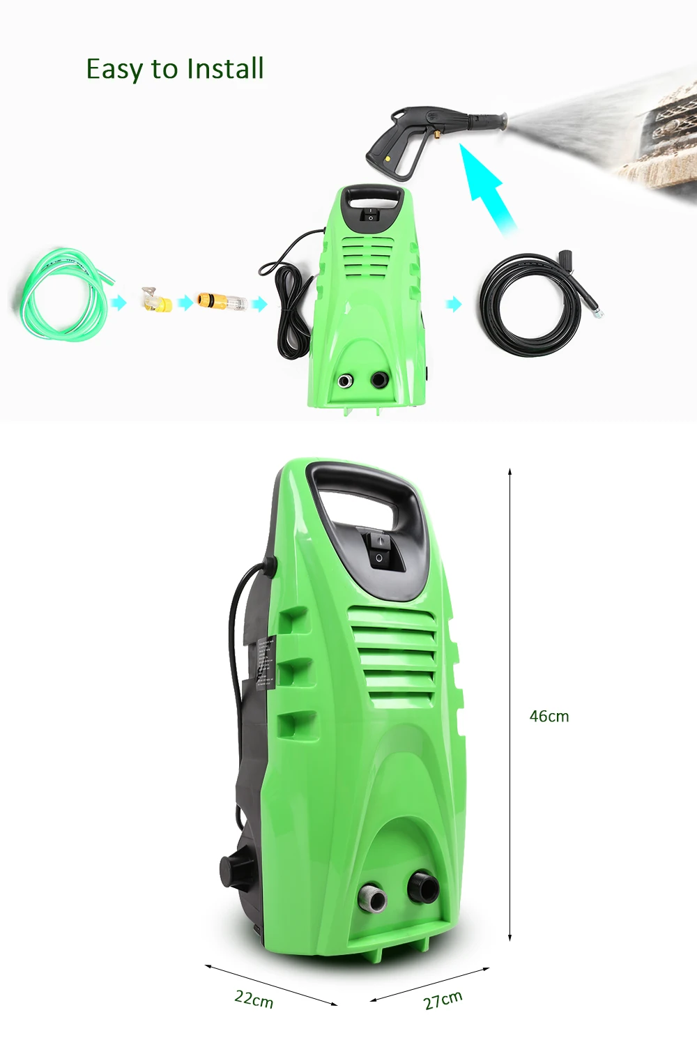 Портативная электрическая Автомойка высокого давления, машина для очистки сада, 1800 Вт, стиральная машина, электрическая моющая машина, автоматическое устройство