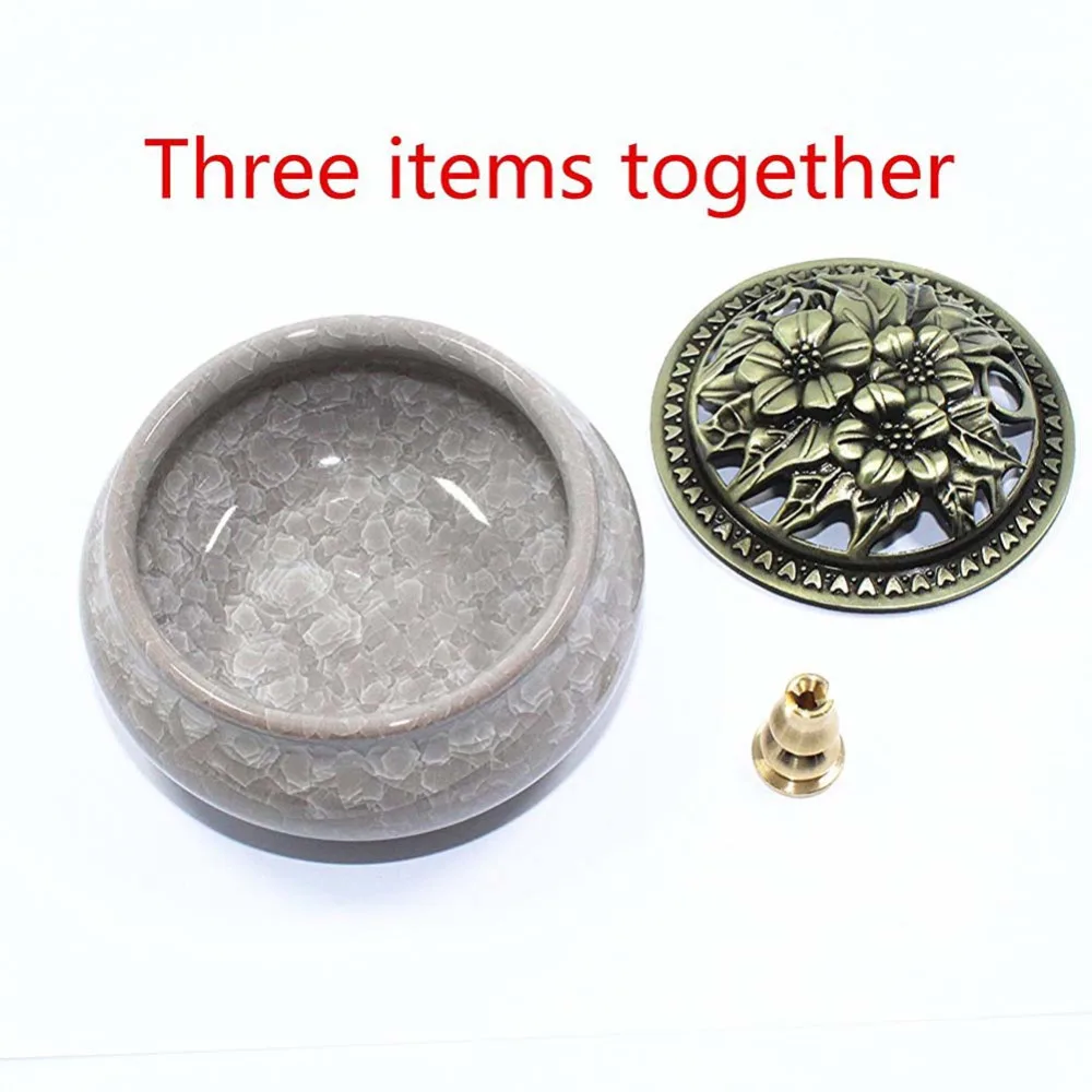 

Ceramic Incense Burner Holder for Stick Incense, Cone incense and Coil Incense with Ash Catcher