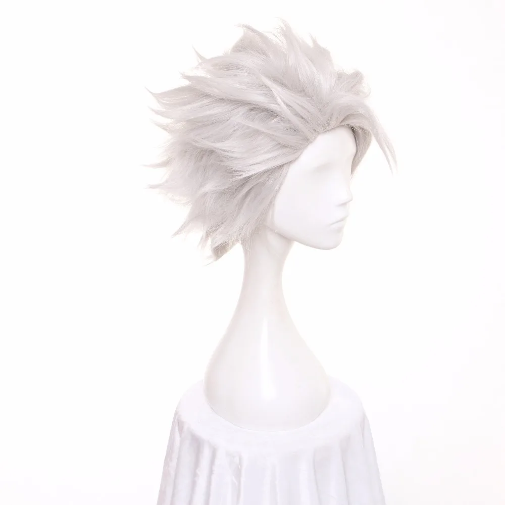 Ccutoo мужской отбеливатель Hitsugaya Toushirou короткий Серебряный Белый слоистый пушистый Синтетический Косплей волос парики термостойкие волокна
