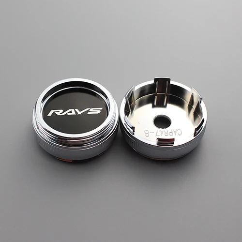 black rays chrome KOM 4 шт. 60/56 мм черная и хромированная крышка центра колеса для обода крышка Пылезащитная крышка volk логотип эмблема лучи гоночные наклейки - Цвет: black rays chrome